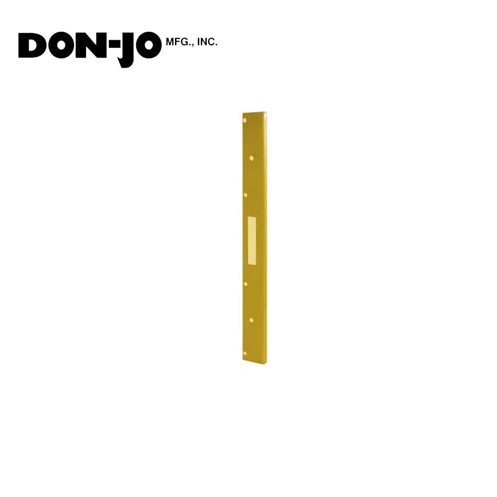 Don-Jo - AST-2134M-BP - Single Hole Security Strike Mortise Version Universal Center Hole with 13 Gauge Steel - 18 Height and 1-3/8 Width - BP (Bright Brass Plated Clear Coated Finish)