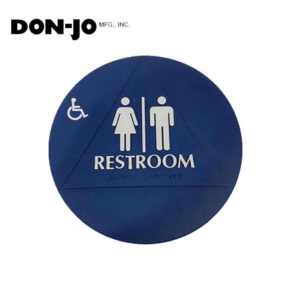 Don-Jo - CHS-3 - Title 24 Sign Men/Women/Handicap Triangle White on Blue