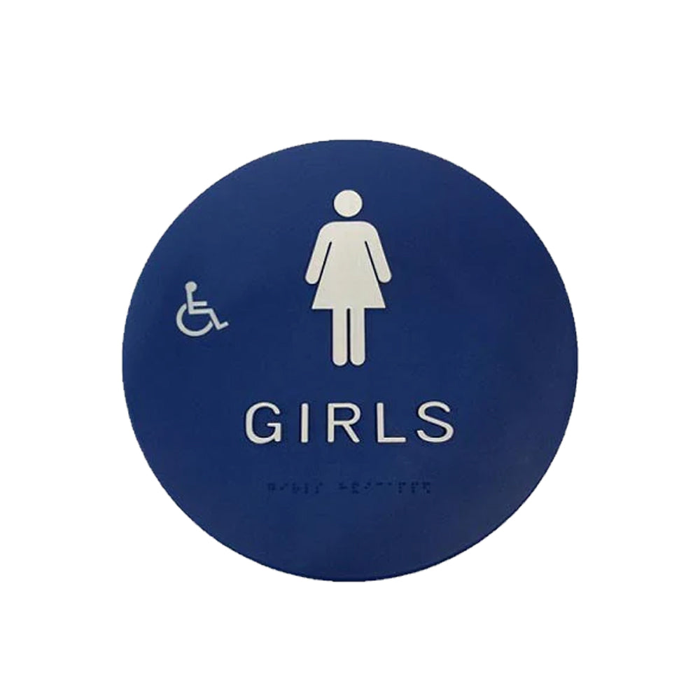 Don-Jo - CHS-5 - Title 24 Sign Girls/Handicap Triangle White on Blue