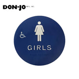 Don-Jo - CHS-5 - Title 24 Sign Girls/Handicap Triangle White on Blue