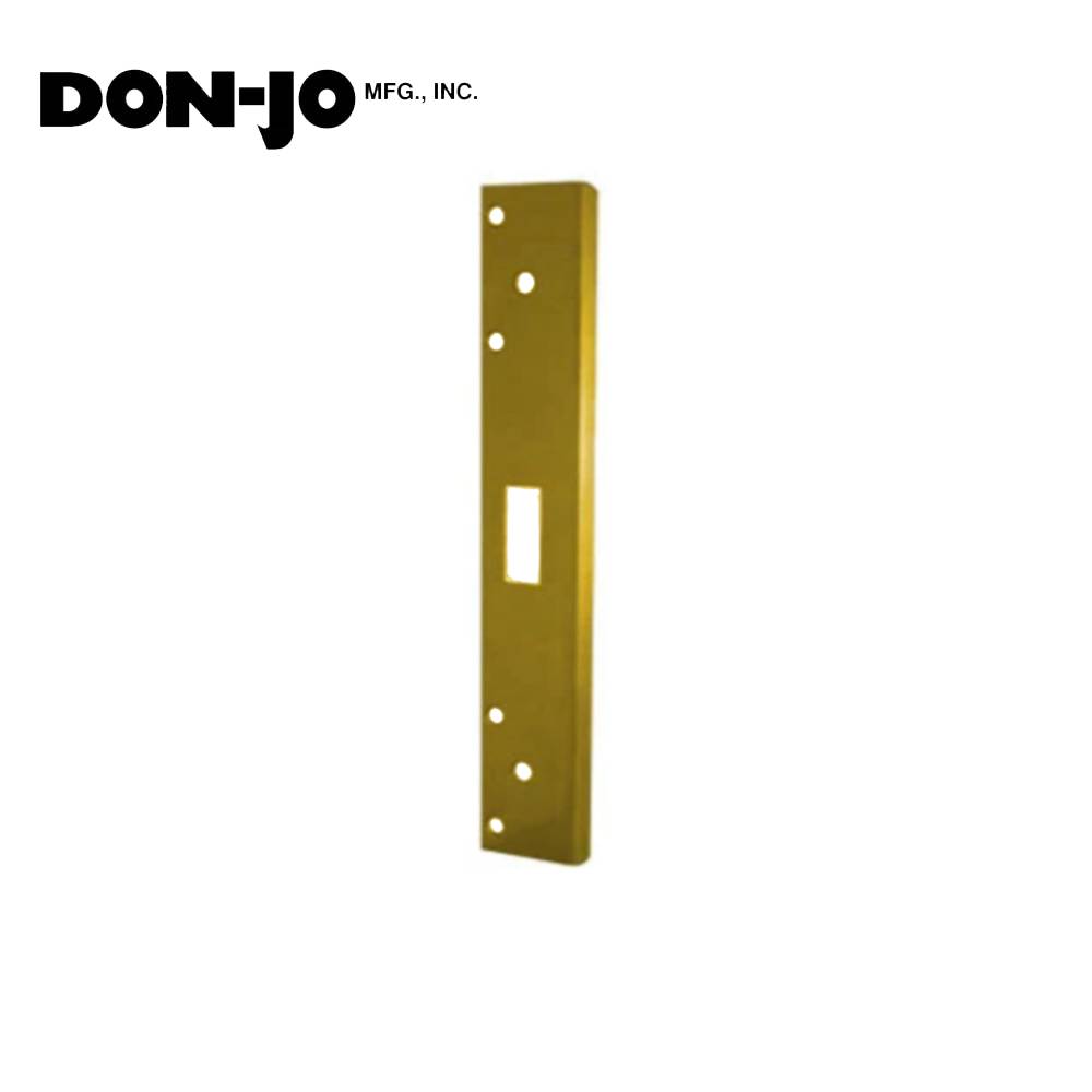 Don-Jo - FL-208N-BP - Single Hole Security Strike 13 Gauge Steel 8 Height and 1-3/8 Width - BP (Bright Brass Plated Clear Coated Finish-632)