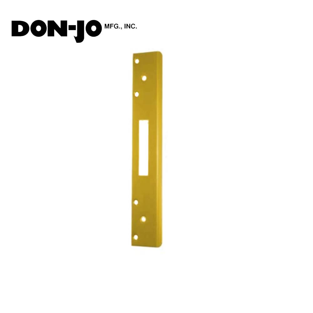 Don-Jo - FL-208WM-BP - Single Hole Security Strike 13 Gauge Steel 8 Height and 1-3/4 Width - BP (Bright Brass Plated Clear Coated Finish-632)