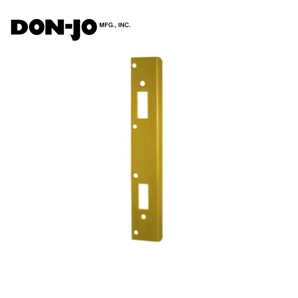 Don-Jo - FL-212N6-BP - Double Hole Security Strike 13 Gauge Steel 12 Height and 1-3/8 Width - BP (Bright Brass Plated Clear Coated Finish-632)