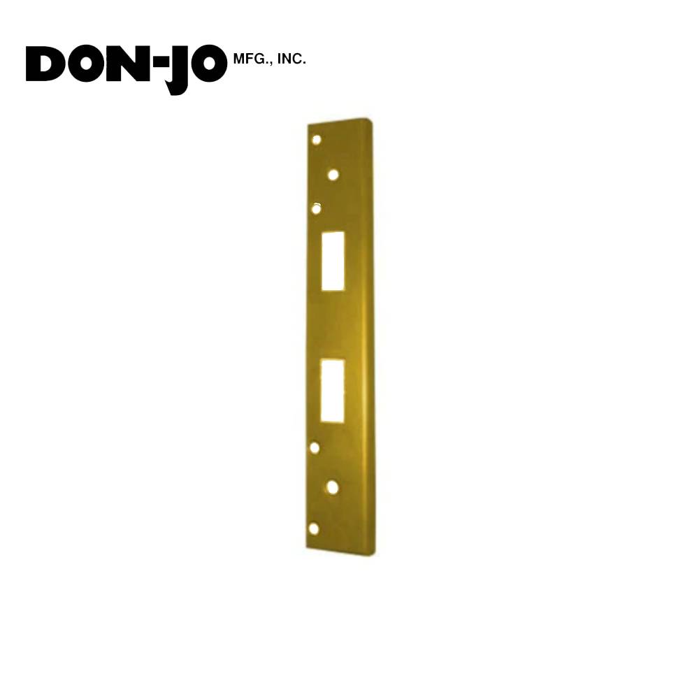 Don-Jo - FL-212W4-BP - Double Hole Security Strike 13 Gauge Steel 12 Height and 1-3/4 Width - BP (Bright Brass Plated Clear Coated Finish-632)