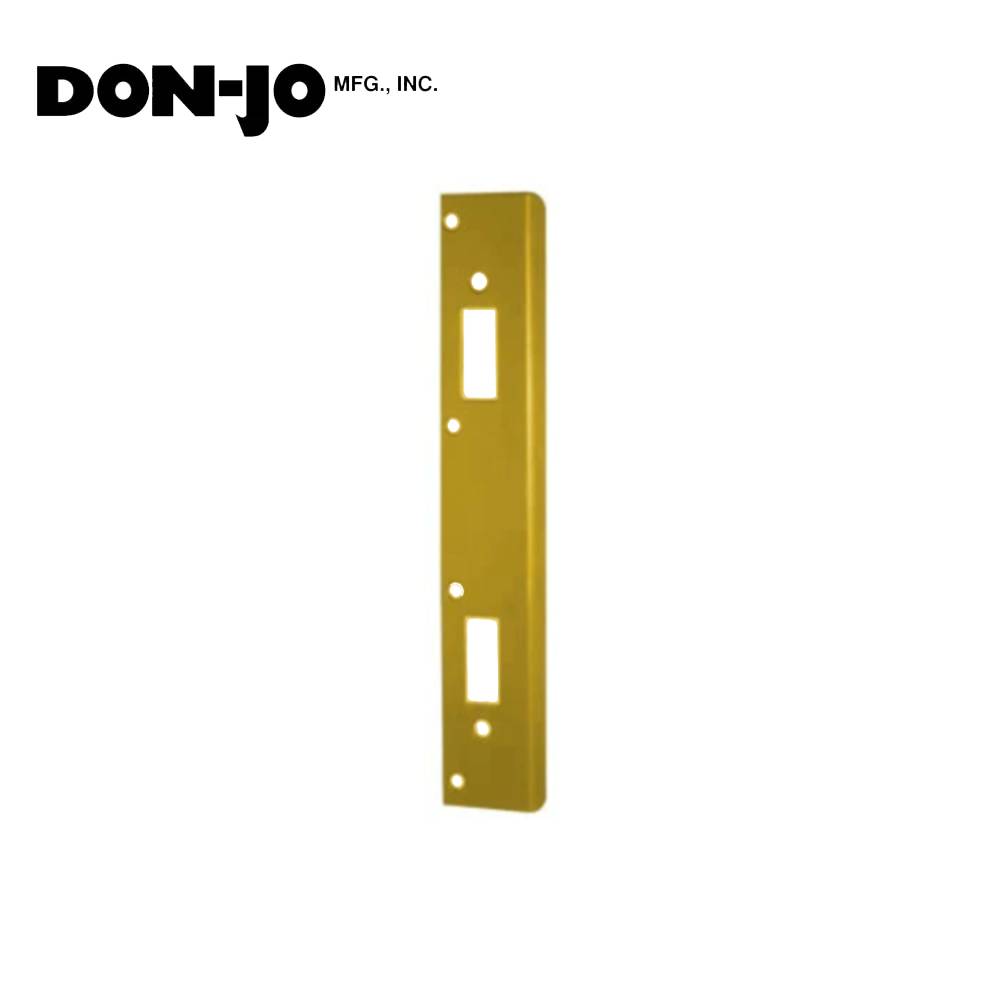 Don-Jo - FL-212W6-BP - Double Hole Security Strike 13 Gauge Steel 12 Height and 1-3/4 Width - BP (Bright Brass Plated Clear Coated Finish-632)