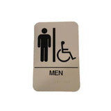 Don-Jo - HS-9050-01 - A.D.A. Sign for Men/Handicap Rectangle 6 Width and 9 Length Raised Lettering - White on Tan