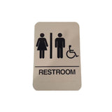 Don-Jo - HS-9050-32 - A.D.A. Sign for Women/Men/Handicap/Restroom Rectangle 6 Width and 9 Length Raised Lettering - White on Tan