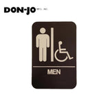 Don-Jo - HS-9060-01 - A.D.A. Sign for Men/Handicap Rectangle 6 Width and 9 Length Raised Lettering - White on Brown