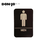 Don-Jo - HS-9060-02 - A.D.A. Sign for Men Rectangle 6 Width and 9 Length Raised Lettering - White on Brown