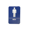 Don-Jo - HS-9070-02 - A.D.A. Sign for Men Rectangle 6 Width and 9 Length Raised Lettering - White on Blue