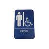 Don-Jo - HS-9070-07 - A.D.A. Sign for Boys/Handicap Rectangle 6 Width and 9 Length Raised Lettering - White on Blue