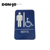 Don-Jo - HS-9070-07 - A.D.A. Sign for Boys/Handicap Rectangle 6 Width and 9 Length Raised Lettering - White on Blue