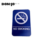 Don-Jo - HS-9070-22 - A.D.A. Sign for No Smoking Rectangle 6 Width and 9 Length Raised Lettering - White on Blue