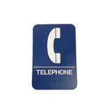 Don-Jo - HS-9070-27 - A.D.A. Sign for Telephone Rectangle 6 Width and 9 Length Raised Lettering - White on Blue