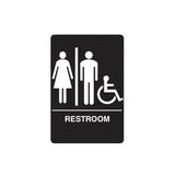 Don-Jo - HS-9090-32 - A.D.A. Sign for Women/Men/Handicap/Restroom Rectangle 6 Width and 9 Length Raised Lettering - White on Black