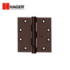 HAGER - 1191 - Full Mortise Plain Bearing Hinge - 5 Knuckle - Stainless Steel