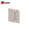 HAGER - 1751 - Full Mortise Residential Spring Hinge - 4 by 4 - Steel Base Material - 1/4 Round Corners