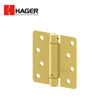 HAGER - 1751 - Full Mortise Residential Spring Hinge - 4 by 4 - Steel Base Material - 1/4 Round Corners