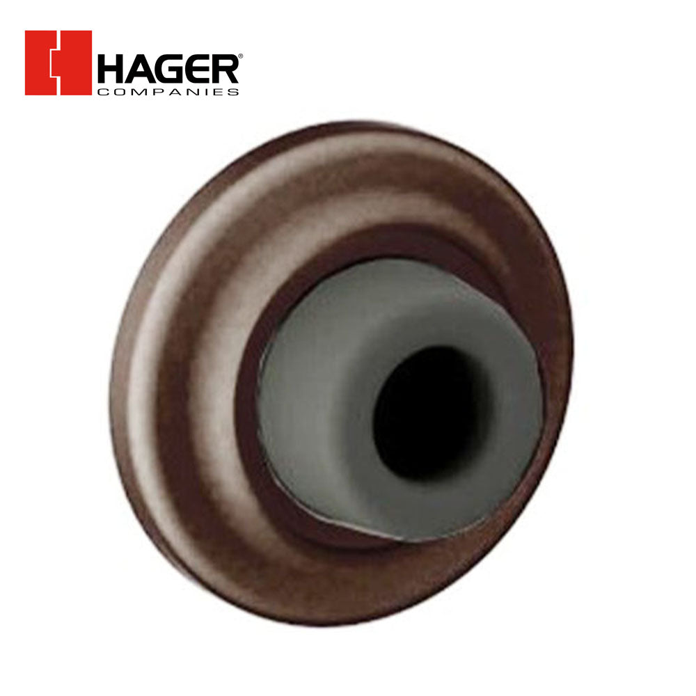 HAGER - 234W - Concave Wall Stop - Concealed Mounting - Rubber Stop - 2-15/32 Inch Diameter - 1-3/32 Inch Projection