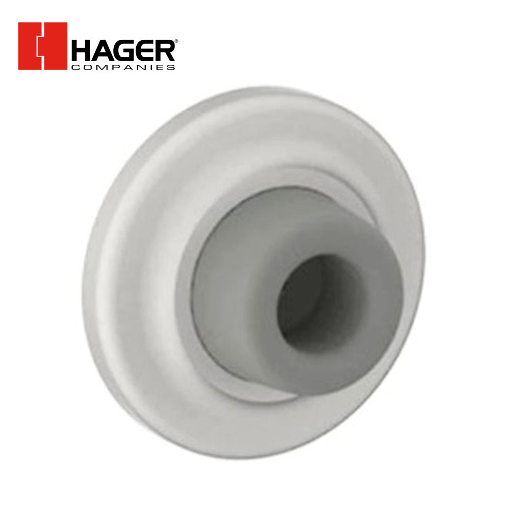 HAGER - 234W - Concave Wall Stop - Concealed Mounting - Rubber Stop - 2-15/32 Inch Diameter - 1-3/32 Inch Projection