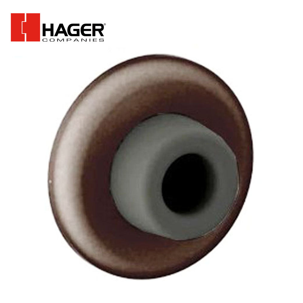 HAGER - 236W - Concave Wall Stop - Concealed Mounting - Rubber Stop - 2-7/16 Inch Diameter - 1 Inch Projection