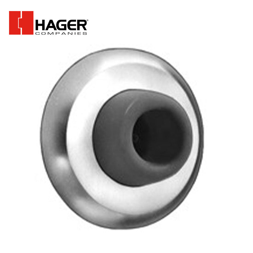 HAGER - 236W - Concave Wall Stop - Concealed Mounting - Rubber Stop - 2-7/16 Inch Diameter - 1 Inch Projection