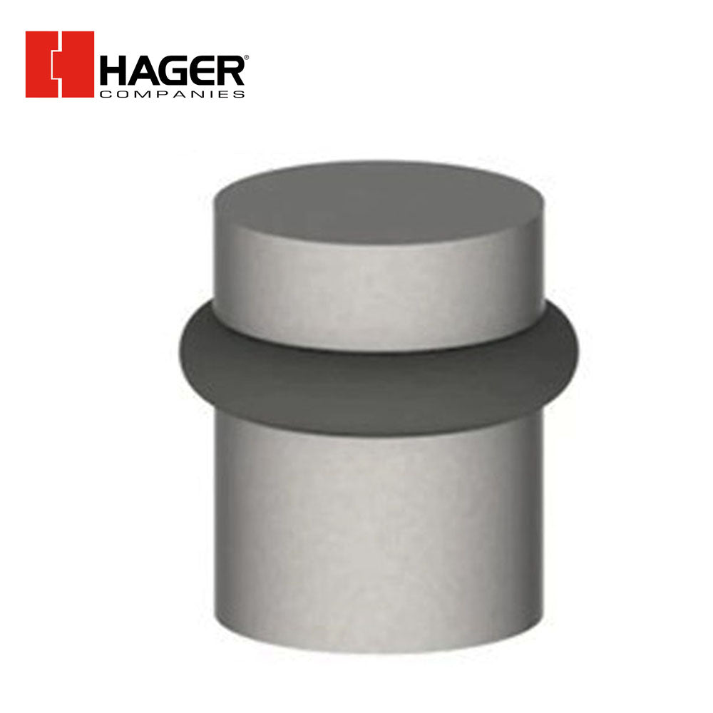 HAGER - 248F - Modern Style Universal Stop - Black rubber bumper - Satin Chrome