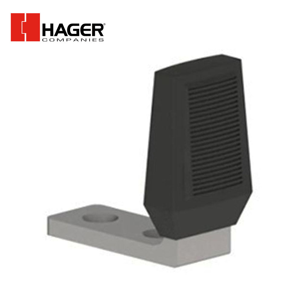 HAGER - 249F - L-Shaped Floor Stop - Satin Stainless Steel with Rubber Bumper