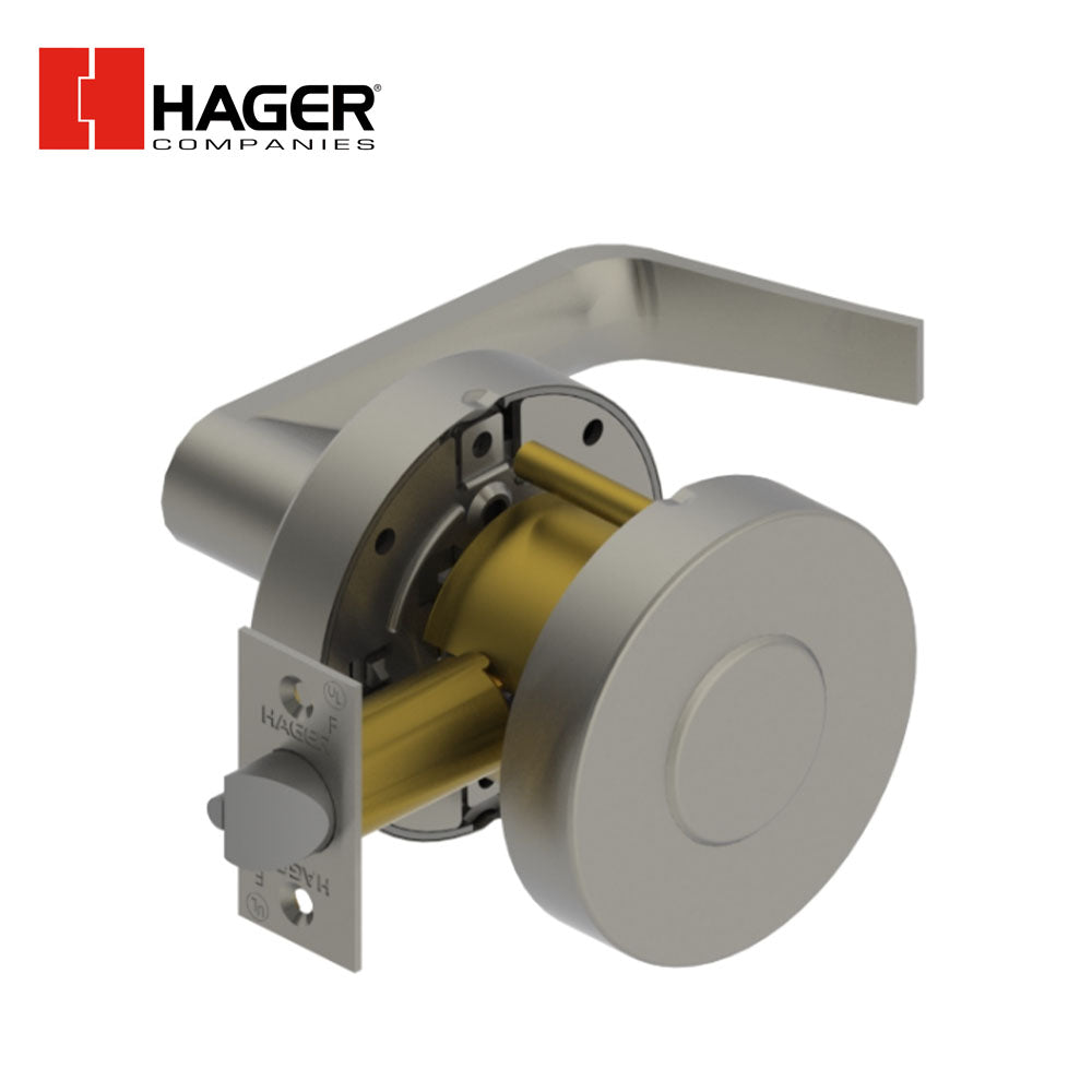 HAGER - 2525 - Exit Cylindrical Lock - Withnell Lever - Grade 2 - Satin Chrome