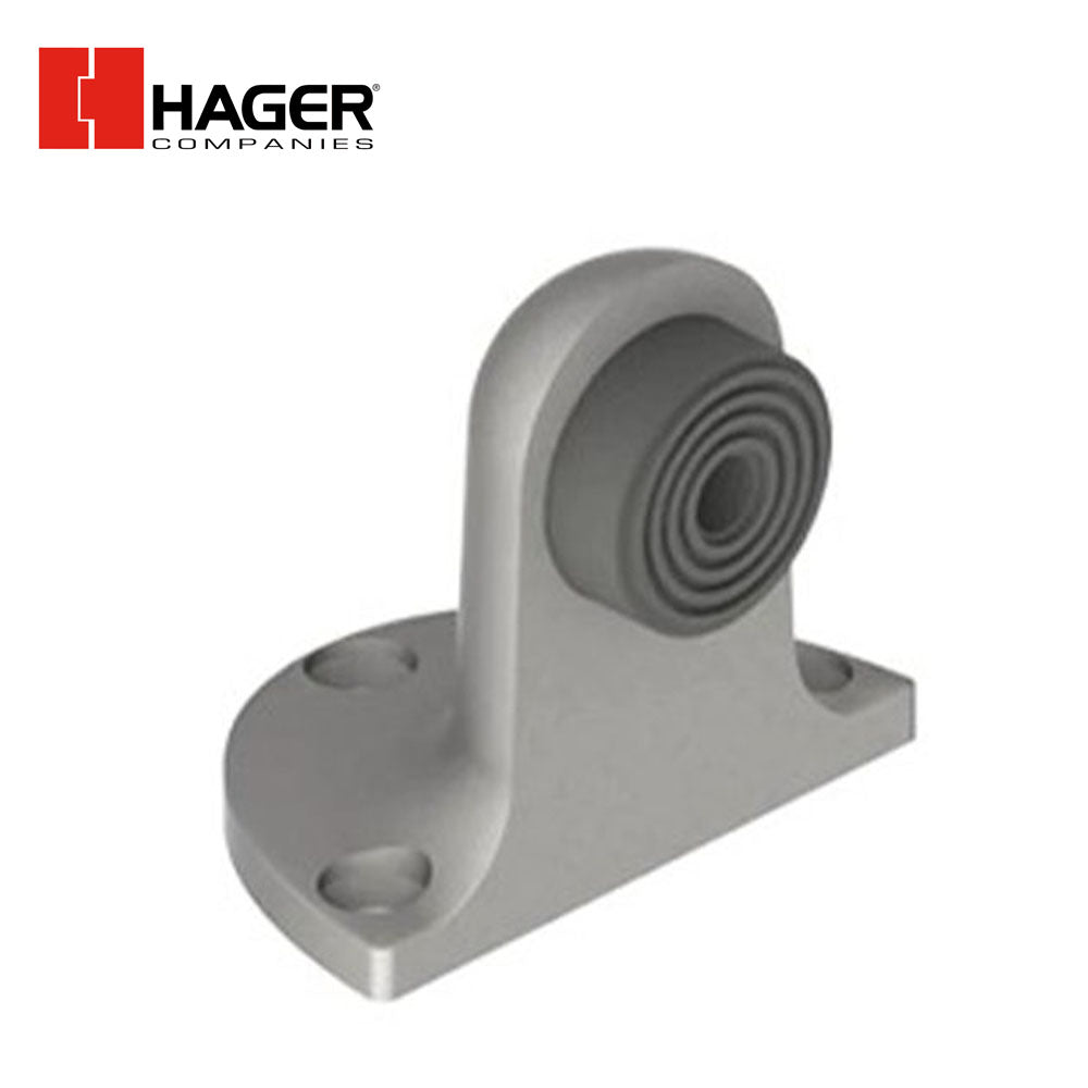 HAGER - 259H - Tri-Base Floor Stop - Cast Brass with Rubber Bumper - Satin Chrome