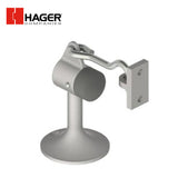 HAGER - 268F - Floor Stop and Holder - Cast Brass with Rubber Bumper - Satin Chrome