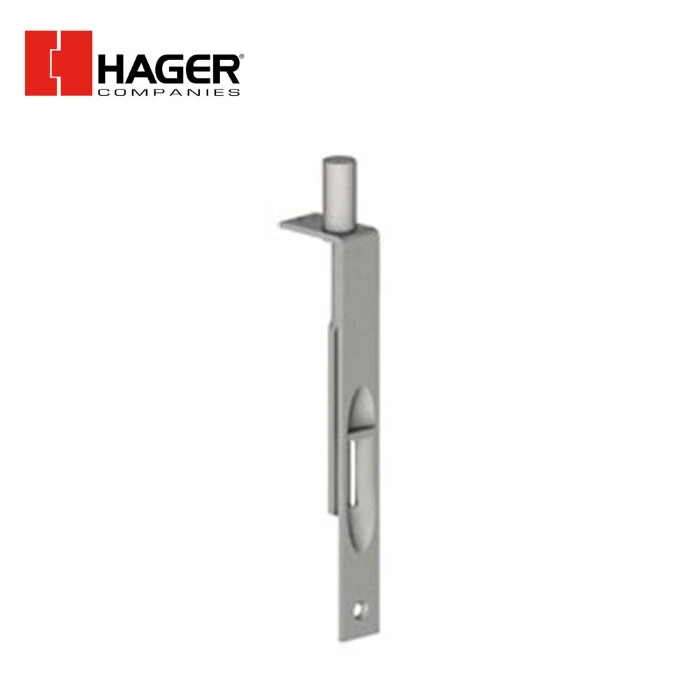 HAGER - 281D - Slide Flush Bolt - 7/8 by 1-3/4 Strike - Satin Chrome