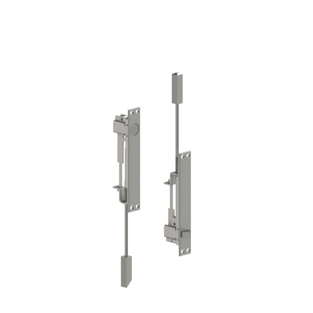 HAGER - 292D - Automatic Flush Bolt - Square Bolt Head with Mortise Strike - Satin Stainless Steel