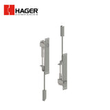 HAGER - 292D - Automatic Flush Bolt - Square Bolt Head with Mortise Strike - Satin Stainless Steel