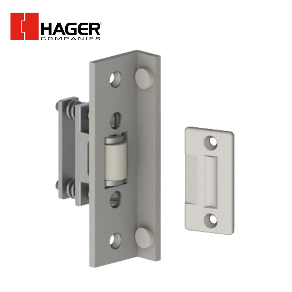 HAGER - 318S - Brass Roller Latch with Stop - 1-7/16 by 4-7/16 Latch Face - 3/8 Max Roller Projection - 626 (Satin Chrome)