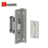 HAGER - 318S - Brass Roller Latch with Stop - 1-7/16 by 4-7/16 Latch Face - 3/8 Max Roller Projection - 626 (Satin Chrome)