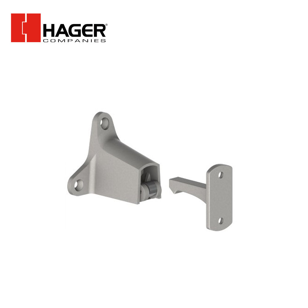 HAGER - 326W - Automatic Wall Stop and Holder - Engaged and Strike Projection - Satin Chrome