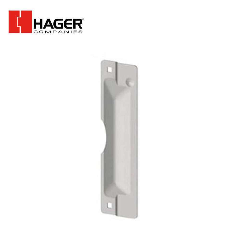 HAGER - 341D - Latch Protector Plate with Lock Cut Out - Door Thickness - 3 by 11 - Satin Stainless Steel