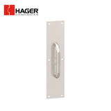 HAGER - 34J - Round Pull - Pull Plate - Square Corner