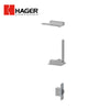 HAGER - 612 - Surface Hospital Pivot Set - Masonry Floor - 626 (Satin Chrome)