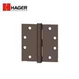 HAGER - ECBB1100 - Full Mortise Ball Bearing Hinge - 4.5 Inch by 4.5 Inch - Steel Base Material - 5 Knuckle