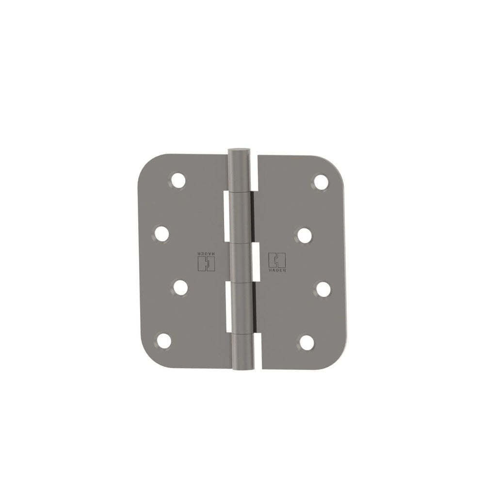 HAGER - RC1842 - Full Mortise Plain Bearing - Residential Hinge - 3.5 Inch by 3.5 Inch- Steel Base Material - 5 Knuckle - 5/8 Round Corners