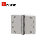 HAGER - WTBB1199 - Full Mortise Plain Bearing Wide Throw Hinge - Heavy Weight - 4.5 by 7 Steel Base Material - 5 Knuckle - Satin Stainless Steel