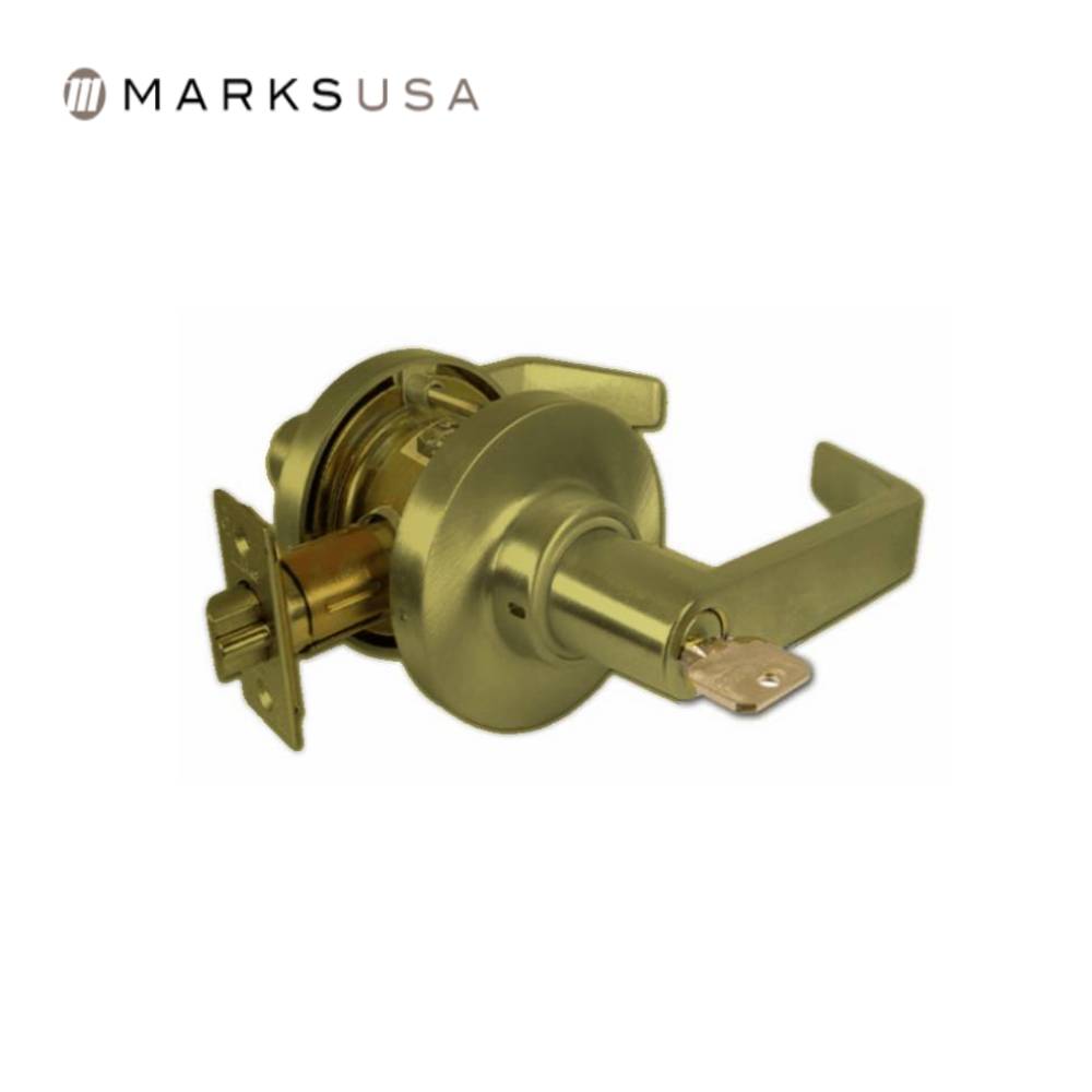 Marks USA - 175AB - Entrance/Office Cylindrical Lock - Key in Lever Cylinder - American Lever 6-Pin - 3-1/4 Inch Rose Diameter - 2-3/4 Inch Backset - Non-Handed - F109 ANSI Function - Grade 2