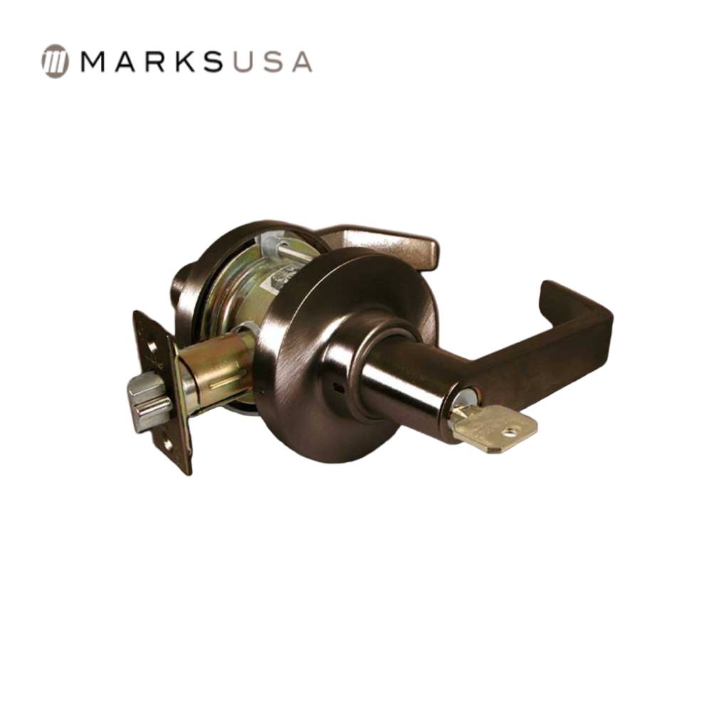 Marks USA - 175F - Storeroom Function Cylindrical Lock - Key in Lever Cylinder - American Lever 6-Pin - 3-1/4 Inch Rose Diameter - 2-3/4 Inch Backset - Non-Handed - F86 ANSI - Grade 2