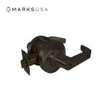 Marks USA - 175L - Privacy Function Cylindrical Lock - Key in Lever Cylinder - American Lever 6-Pin - 3-1/4 Inch Rose Diameter - 2-3/4 Inch Backset - Non-Handed - F76 ANSI - Grade 2