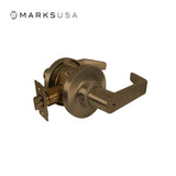 Marks USA - 175L - Privacy Function Cylindrical Lock - Key in Lever Cylinder - American Lever 6-Pin - 3-1/4 Inch Rose Diameter - 2-3/4 Inch Backset - Non-Handed - F76 ANSI - Grade 2