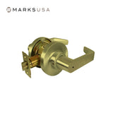 Marks USA - 175L - Privacy Function Cylindrical Lock - Key in Lever Cylinder - American Lever 6-Pin - 3-1/4 Inch Rose Diameter - 2-3/4 Inch Backset - Non-Handed - F76 ANSI - Grade 2