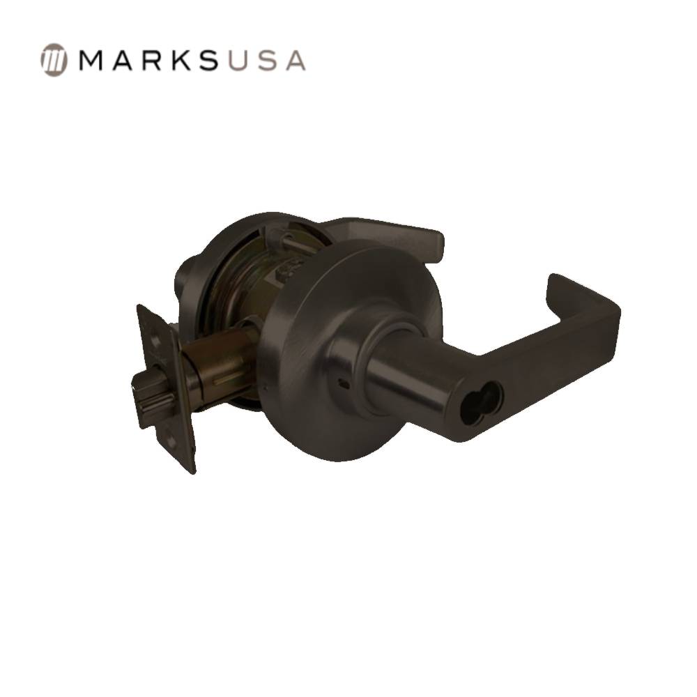 Marks USA - 195AB - Entrance/Office Function Cylindrical Lock - American Lever 6-Pin - 3-7/16 Inch Rose Diameter - 2-3/4 Inch Backset - Non-Handed - F109 ANSI - Grade 1