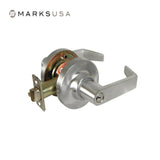 Marks USA - 195L - Privacy Function Cylindrical Lock - Non-keyed - American Lever - 3-7/16 Rose Diameter - 2-3/4 Backset - Non-Handed - F76 ANSI - Grade 1 - Satin Chrome